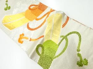 アンティーク　檜扇模様織出し袋帯（材料）